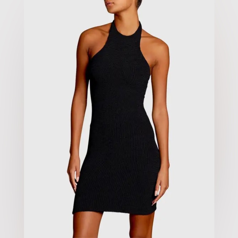 NWT Hunza G Polly Halter Dress in Black